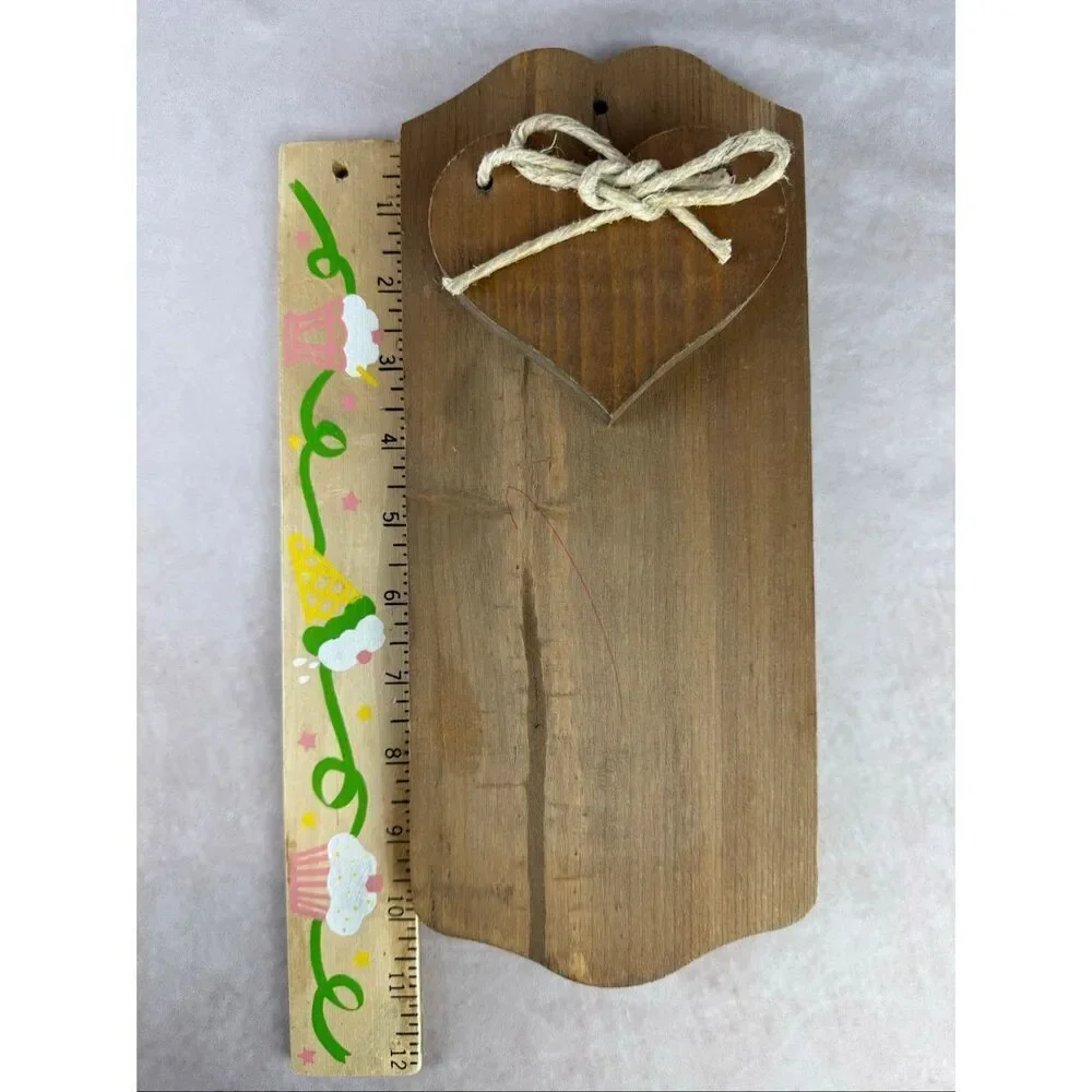 Vintage Wooden Heart Notepad Holder Cottagecore